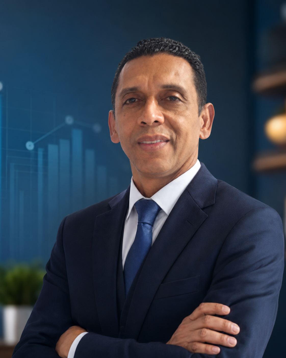Iván Barrios con traje profesional